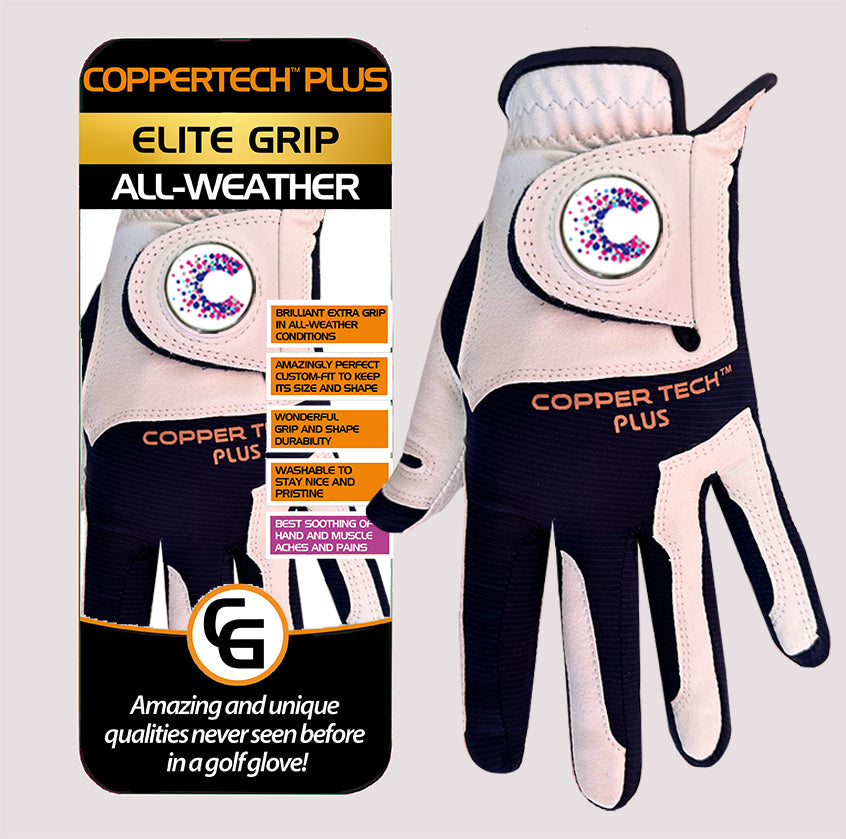 CANCER RESEARCH UK COPPERTECH PLUS ALL-WEATHER ELITE GRIP WHITE/NAVY GLOVE