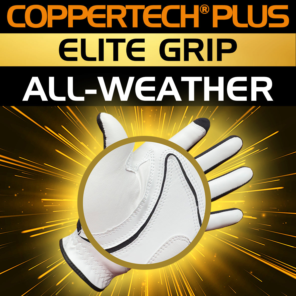 WOMEN'S COPPERTECH PLUS ELITE GRIP ALL-WEATHER GOLF GLOVES