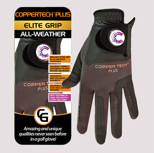 CANCER RESEARCH UK COPPERTECH PLUS ALL-WEATHER ELITE GRIP CHARCOAL/GREY GLOVES