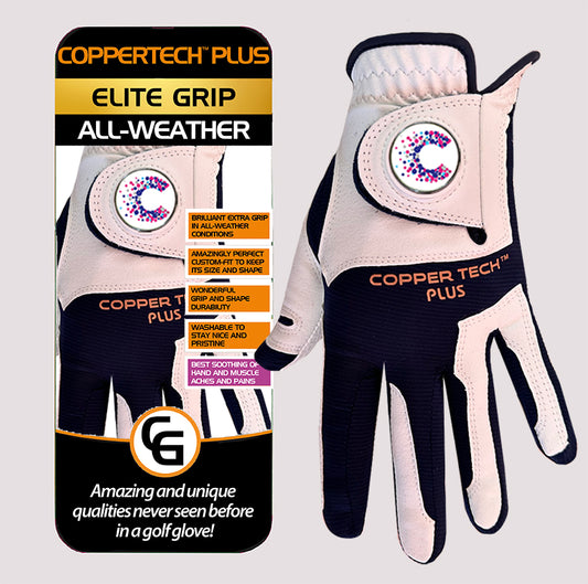 CANCER RESEARCH UK COPPERTECH PLUS ALL-WEATHER ELITE GRIP WHITE/NAVY GLOVE
